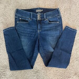 Torrid Super Soft Dark Wash Triple Button High Rise Skinny Jeggings Jeans Sz 10R